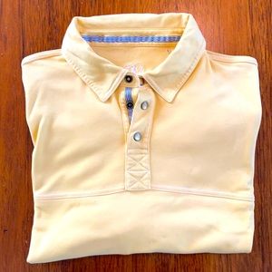 Bugatchi Uomo short sleeve, yellow polo shirt - size large